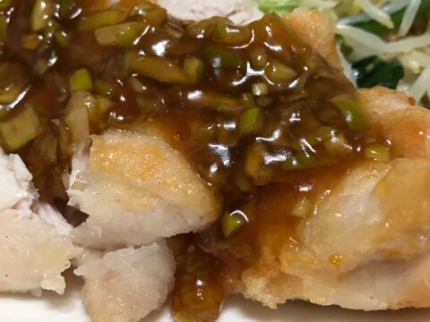 鶏胸肉で油淋鶏